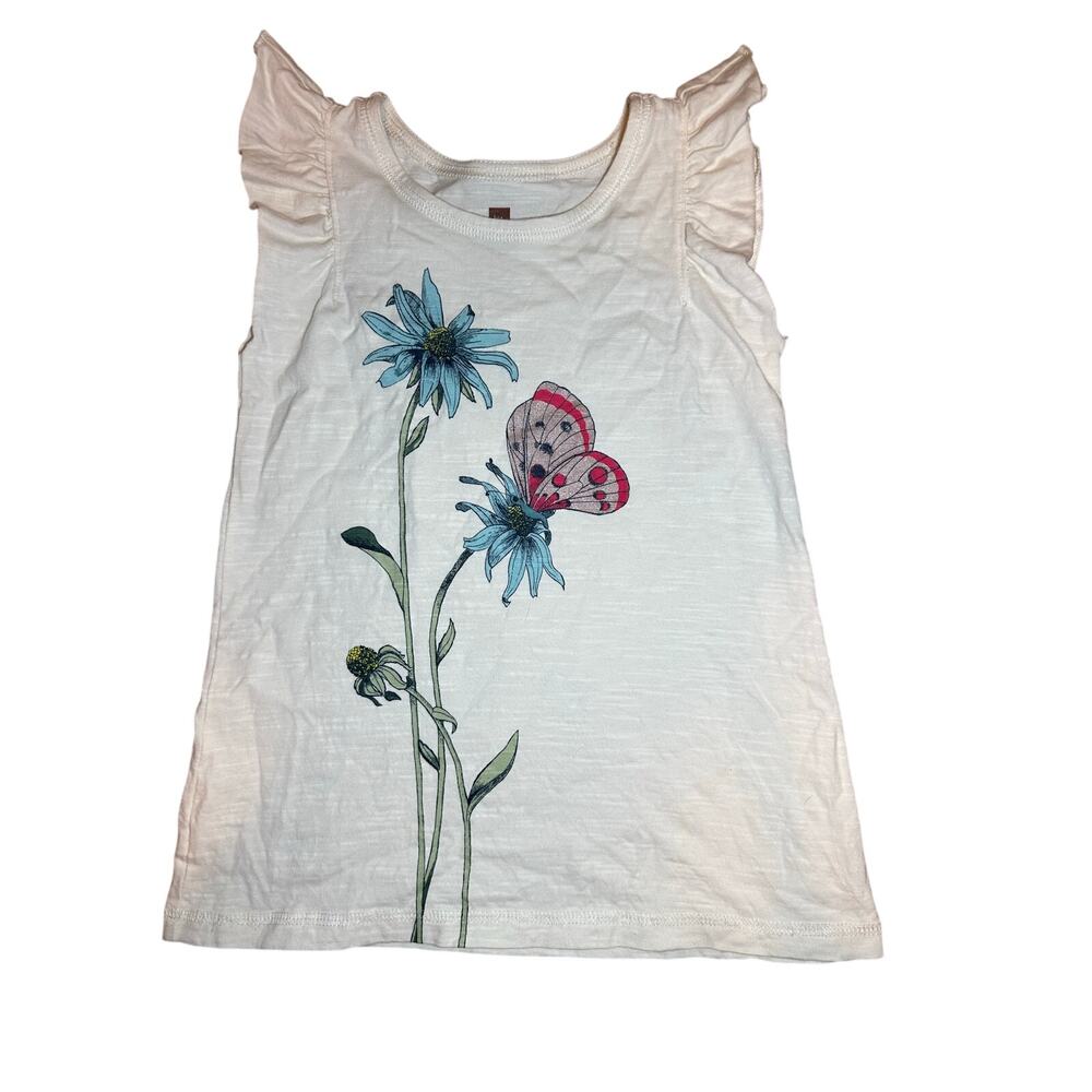 Tea Collection Flutter Sleeve Butterfly Tee size S(4/5)